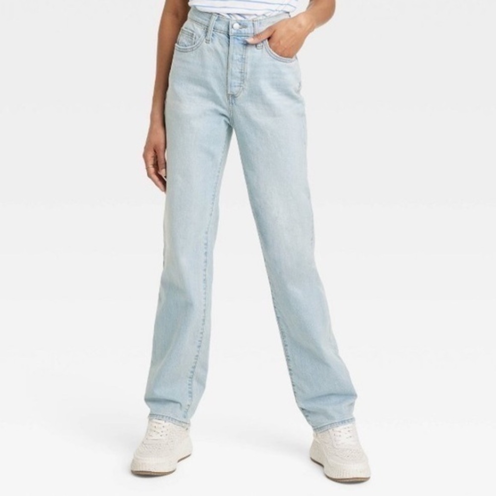 UNIVERSAL THREAD Jean 90’s Straight size 17  HIGH RISE light wash denim stretch